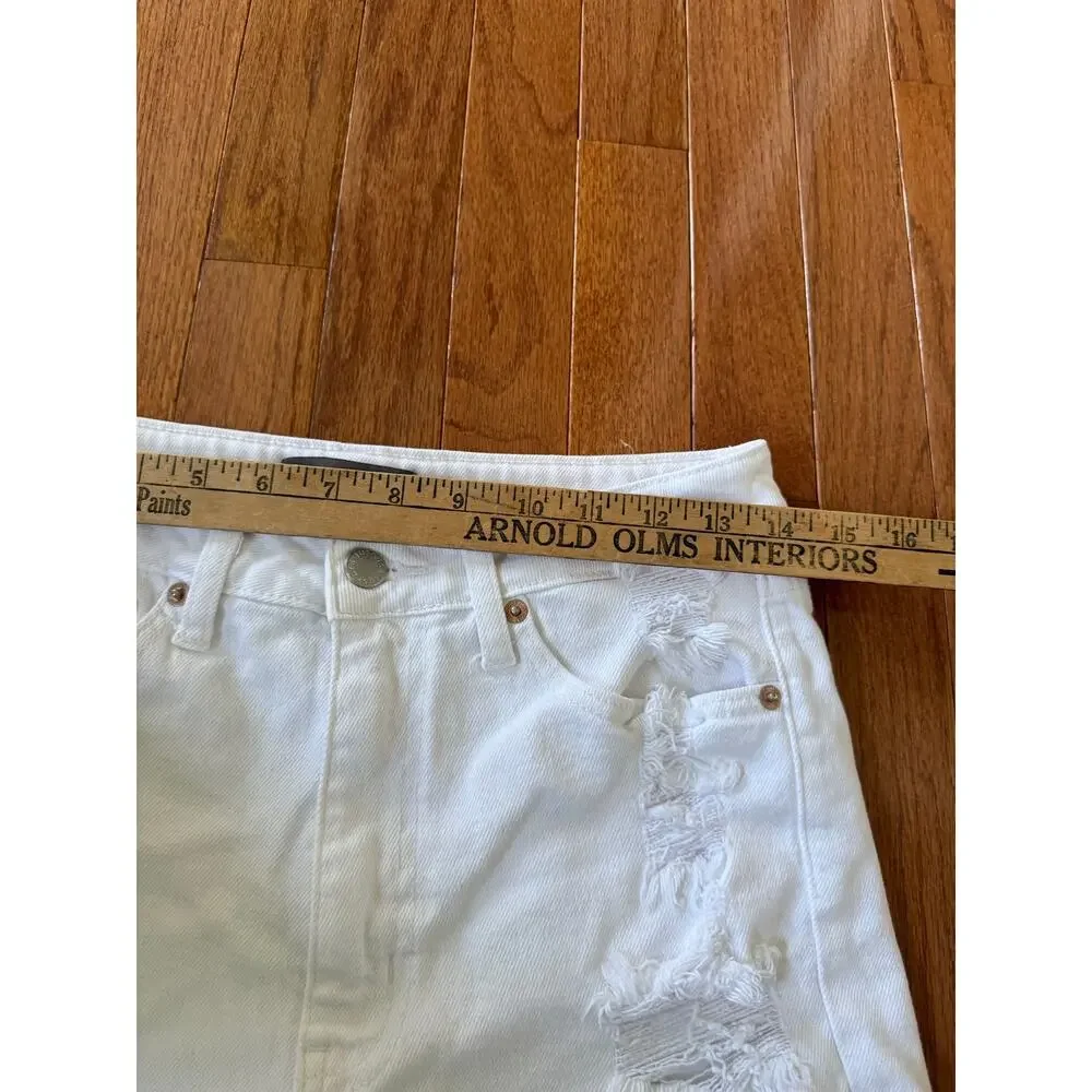Just USA | White Distressed Jean Shorts Sz Medium Preppy Summer Frayed Hem